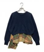 ENFOLDエンフォルド）の古着「レイヤードニット」｜ネイビー