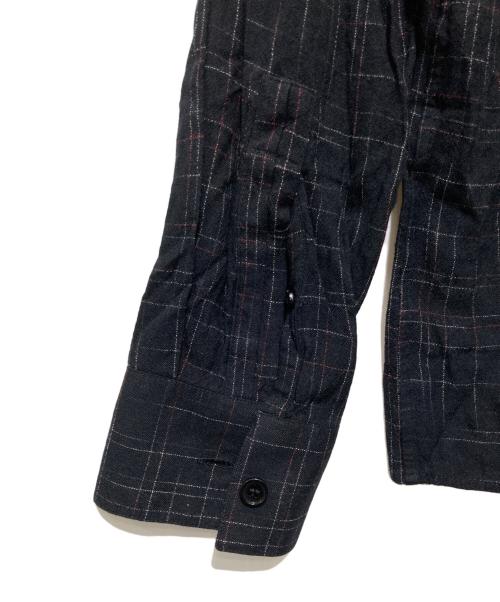 Saint Laurent Paris（サンローランパリ）Saint Laurent Paris (サンローランパリ) レーヨンチェックシャツ ネイビー サイズ:37の古着・服飾アイテム