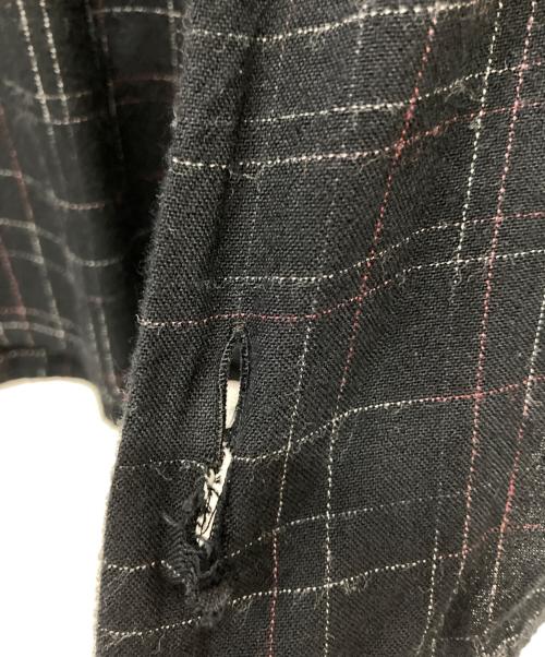 Saint Laurent Paris（サンローランパリ）Saint Laurent Paris (サンローランパリ) レーヨンチェックシャツ ネイビー サイズ:37の古着・服飾アイテム