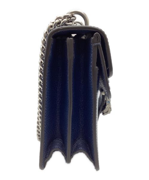 GUCCI（グッチ）GUCCI (グッチ) ミディアムチェーンショルダーバッグ ネイビーの古着・服飾アイテム