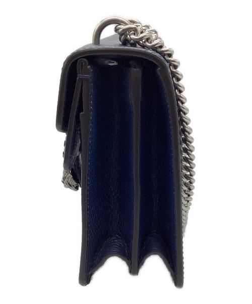 GUCCI（グッチ）GUCCI (グッチ) ミディアムチェーンショルダーバッグ ネイビーの古着・服飾アイテム