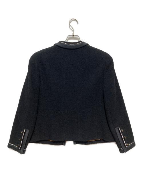 CHANEL（シャネル）CHANEL (シャネル) 袖ココボタンウールツイードジャケット ブラック サイズ:40の古着・服飾アイテム