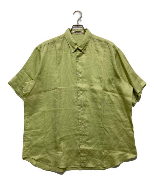 PAPAS（パパス）PAPAS (パパス) 半袖BDリネンシャツ 黄緑 サイズ:LLの古着・服飾アイテム