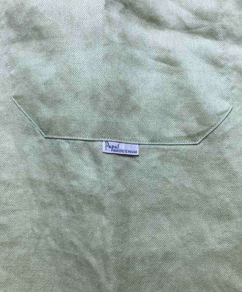 PAPAS（パパス）PAPAS (パパス) 半袖BDリネンシャツ 黄緑 サイズ:LLの古着・服飾アイテム