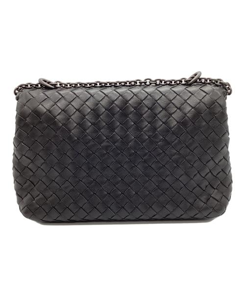 BOTTEGA VENETA（ボッテガベネタ）BOTTEGA VENETA (ボッテガベネタ) イントレチャート ショルダーバッグ ブラックの古着・服飾アイテム