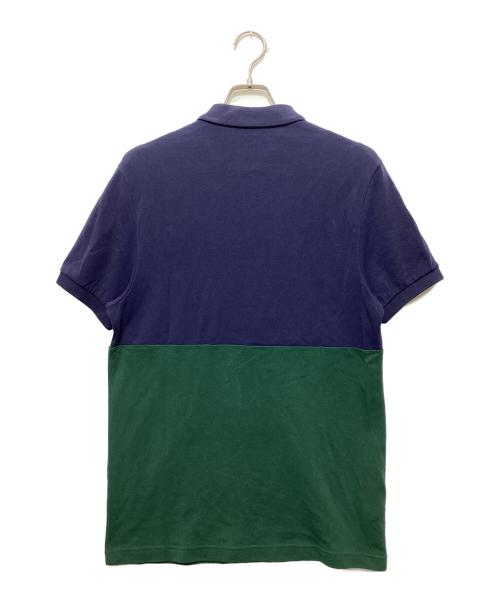 FRED PERRY（フレッドペリー）FRED PERRY (フレッドペリー) エンブロイドパネル ポロシャツ ネイビー×グリーン サイズ:Mの古着・服飾アイテム