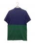 FRED PERRY (フレッドペリー) エンブロイドパネル ポロシャツ ネイビー×グリーン サイズ:M：4000円