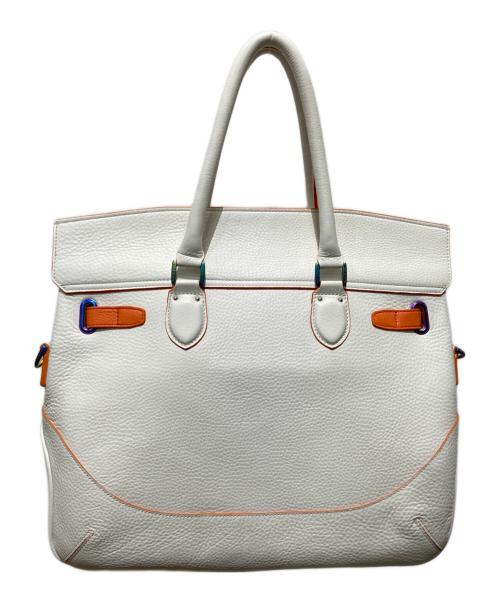 PELLE MORBIDA（ペッレモルビダ）PELLE MORBIDA (ペッレモルビダ) コペンハーゲンフラップボストンバッグ ホワイトの古着・服飾アイテム