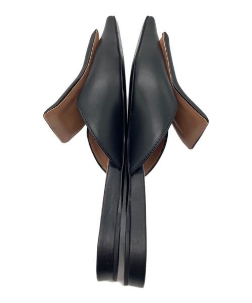 MARNI（マルニ）MARNI (マルニ) スクエアトゥ レザーミュール ブラック サイズ:37 1/2の古着・服飾アイテム