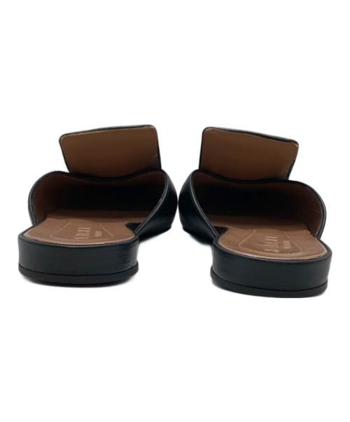 MARNI（マルニ）MARNI (マルニ) スクエアトゥ レザーミュール ブラック サイズ:37 1/2の古着・服飾アイテム