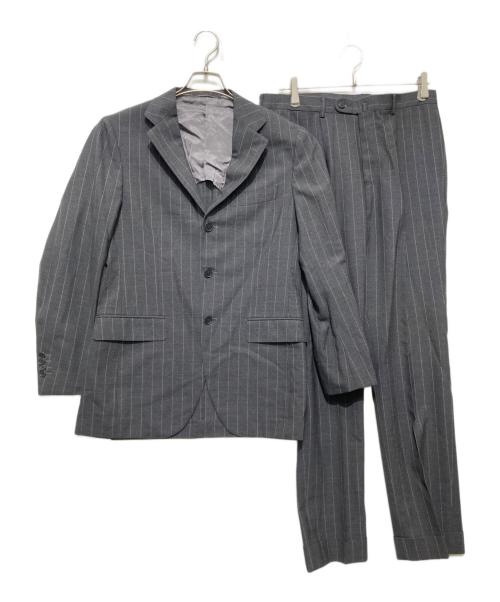 BEAMS F（ビームスエフ）BEAMS F (ビームスエフ) PENCIL STRIPE 3BUTTONS SUITS ペンシル ストライプ 3ボタン セットアップスーツ グレー サイズ:XLの古着・服飾アイテム