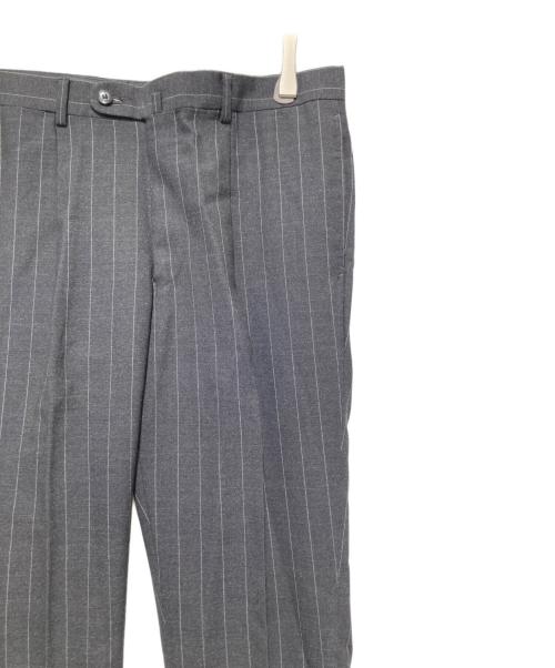 BEAMS F（ビームスエフ）BEAMS F (ビームスエフ) PENCIL STRIPE 3BUTTONS SUITS ペンシル ストライプ 3ボタン セットアップスーツ グレー サイズ:XLの古着・服飾アイテム