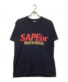 SAPEur×MADE IN WORLD（サプール×メイドインワールド）の古着「半袖カットソー」｜ブラック