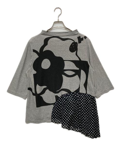 慈雨（ジウ）慈雨 (ジウ) ドッキングカットソー / 切替カットソー グレー サイズ:40の古着・服飾アイテム