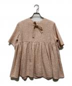 YORIヨリ）の古着「ミックスツイードブラウス」｜ピンク