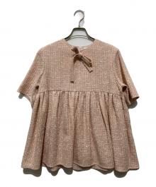 YORI（ヨリ）の古着「ミックスツイードブラウス」｜ピンク