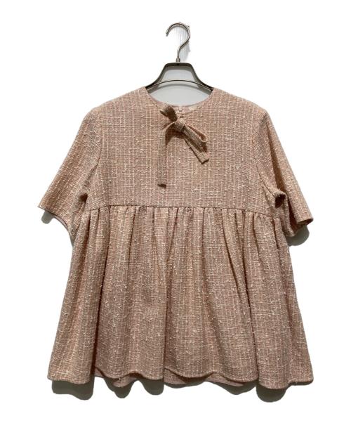 YORI（ヨリ）YORI (ヨリ) ミックスツイードブラウス ピンク サイズ:Sの古着・服飾アイテム