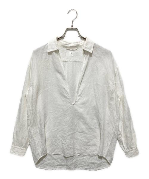 edifice la boucle（エディフィス ラ ブークル）EDIFICE LA BOUCLE (エディフィス ラ ブークル) スキッパーリネンシャツ ホワイト サイズ:XSの古着・服飾アイテム