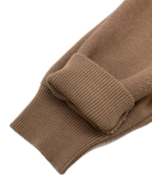 Time is on（タイムイズオン）Time is on (タイムイズオン) LINKS FRONT PANEL L/S ニット シャツ カーディガン ベージュ×ブラウン サイズ:１の古着・服飾アイテム