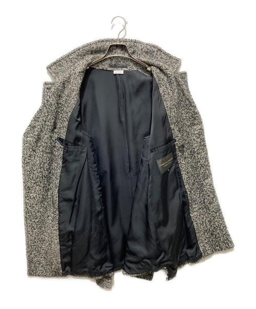 COMME des GARCONS HOMME PLUS（コムデギャルソンオムプリュス）COMME des GARCONS HOMME PLUS (コムデギャルソンオムプリュス) アシンメトリーPコート ホワイト×ブラック サイズ:Mの古着・服飾アイテム