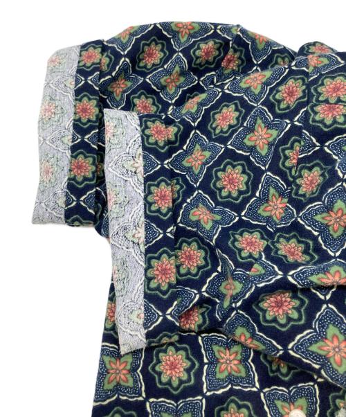 WIND AND SEA（ウィンダンシー）WIND AND SEA (ウィンダンシー) PATTERN OPEN COLLAR SHIRT ネイビー×グリーン サイズ:Sの古着・服飾アイテム