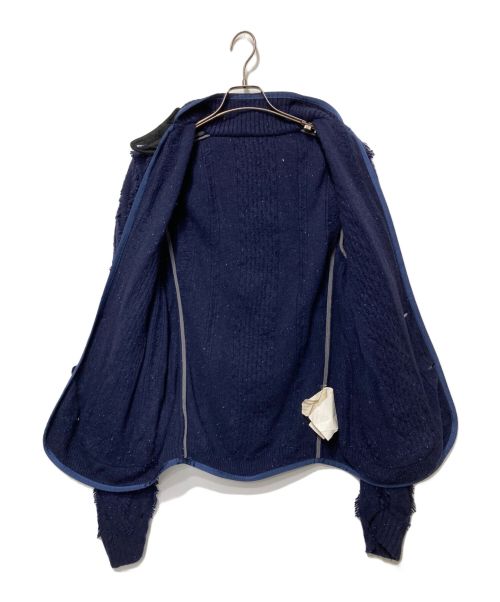 sacai（サカイ）sacai (サカイ) パイピングケーブルニットジャケット ネイビー サイズ:Ｍの古着・服飾アイテム