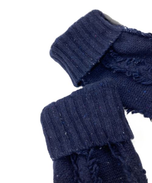 sacai（サカイ）sacai (サカイ) パイピングケーブルニットジャケット ネイビー サイズ:Ｍの古着・服飾アイテム