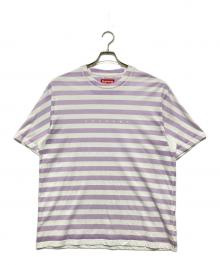 SUPREME（シュプリーム）の古着「24SS Overprint Stripe S/S Top / オーバープリントストライプTシャツ 」｜パープル×ホワイト