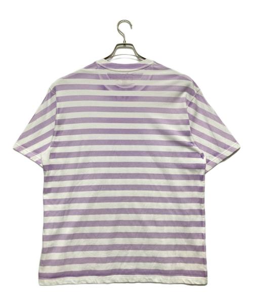 SUPREME（シュプリーム）SUPREME (シュプリーム) 24SS Overprint Stripe S/S Top / オーバープリントストライプTシャツ  パープル×ホワイト サイズ:Mの古着・服飾アイテム