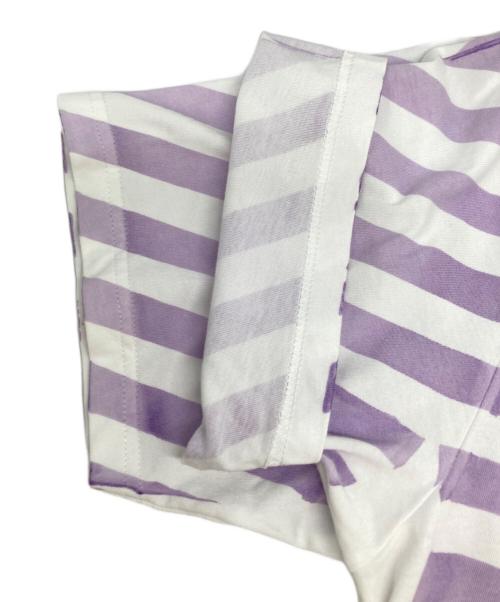 SUPREME（シュプリーム）SUPREME (シュプリーム) 24SS Overprint Stripe S/S Top / オーバープリントストライプTシャツ  パープル×ホワイト サイズ:Mの古着・服飾アイテム