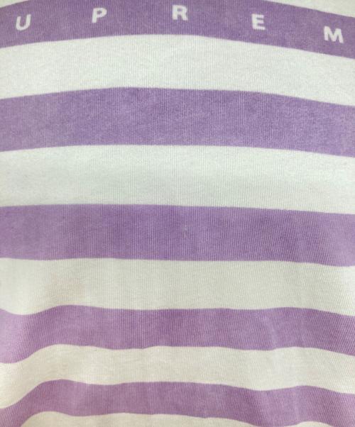 SUPREME（シュプリーム）SUPREME (シュプリーム) 24SS Overprint Stripe S/S Top / オーバープリントストライプTシャツ  パープル×ホワイト サイズ:Mの古着・服飾アイテム