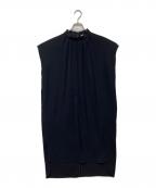 ENFOLDエンフォルド）の古着「PEツイルストレッチフレンチタックワンピース」｜ブラック