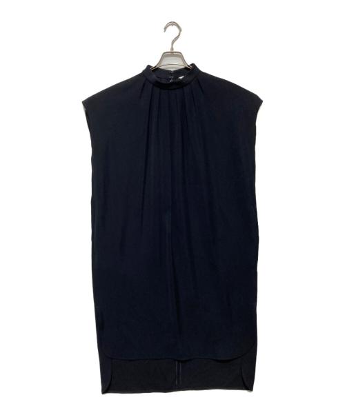 ENFOLD（エンフォルド）ENFOLD (エンフォルド) PEツイルストレッチフレンチタックワンピース ブラック サイズ:38の古着・服飾アイテム