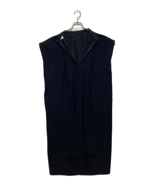 ENFOLD（エンフォルド）ENFOLD (エンフォルド) PEツイルストレッチフレンチタックワンピース ブラック サイズ:38の古着・服飾アイテム