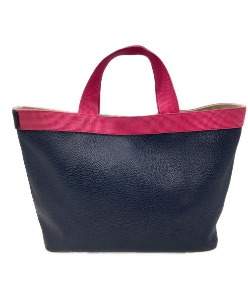 Herve Chapelier（エルベシャプリエ）Herve Chapelier (エルベシャプリエ) コーテッドキャンバススクエアトートB5サイズ フューシャ×ネイビーの古着・服飾アイテム