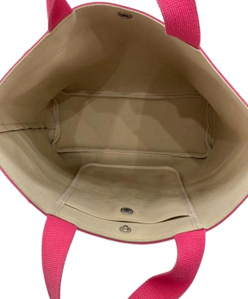 Herve Chapelier（エルベシャプリエ）Herve Chapelier (エルベシャプリエ) コーテッドキャンバススクエアトートB5サイズ フューシャ×ネイビーの古着・服飾アイテム