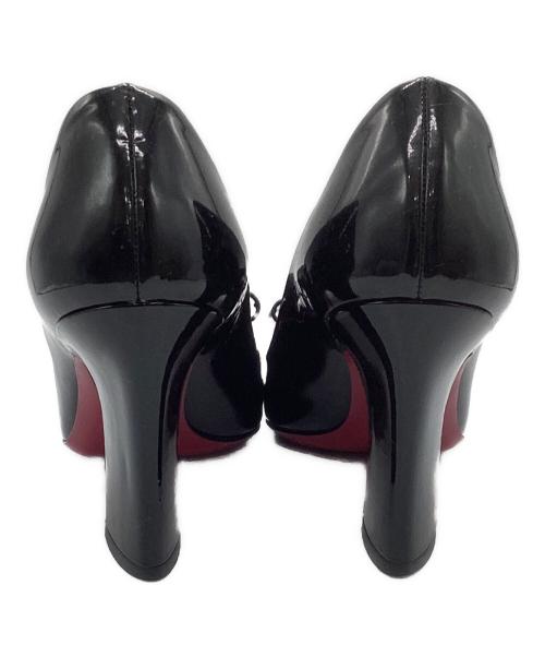 MIU MIU（ミュウミュウ）MIU MIU (ミュウミュウ) エナメルヒールパンプス ブラック×ピンク サイズ:37の古着・服飾アイテム