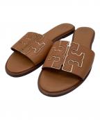 TORY BURCHトリーバーチ）の古着「DOUBLE T SPORT SLIDE」｜ブラウン