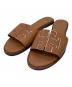 TORY BURCH（トリーバーチ）の古着「DOUBLE T SPORT SLIDE」｜ブラウン