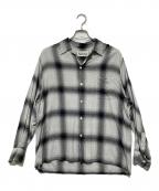 WACKO MARIAワコマリア）の古着「OMBRE CHECK OPEN COLLAR SHIRT L/S オンブレチェックオープンカラーシャツ」｜グレー