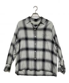 WACKO MARIA（ワコマリア）の古着「OMBRE CHECK OPEN COLLAR SHIRT L/S オンブレチェックオープンカラーシャツ」｜グレー