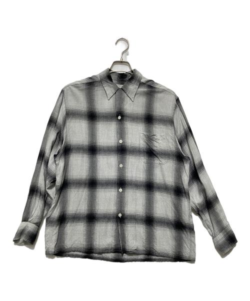 WACKO MARIA（ワコマリア）WACKO MARIA (ワコマリア) OMBRE CHECK OPEN COLLAR SHIRT L/S オンブレチェックオープンカラーシャツ グレー サイズ:Mの古着・服飾アイテム