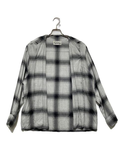WACKO MARIA（ワコマリア）WACKO MARIA (ワコマリア) OMBRE CHECK OPEN COLLAR SHIRT L/S オンブレチェックオープンカラーシャツ グレー サイズ:Mの古着・服飾アイテム