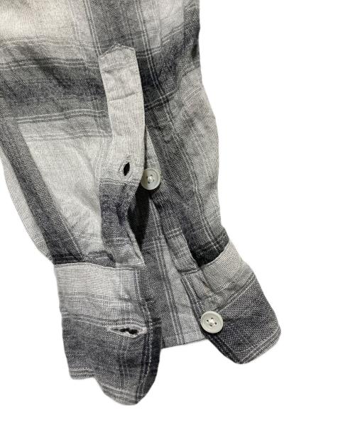 WACKO MARIA（ワコマリア）WACKO MARIA (ワコマリア) OMBRE CHECK OPEN COLLAR SHIRT L/S オンブレチェックオープンカラーシャツ グレー サイズ:Mの古着・服飾アイテム