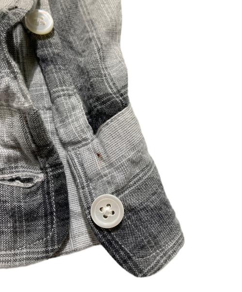WACKO MARIA（ワコマリア）WACKO MARIA (ワコマリア) OMBRE CHECK OPEN COLLAR SHIRT L/S オンブレチェックオープンカラーシャツ グレー サイズ:Mの古着・服飾アイテム