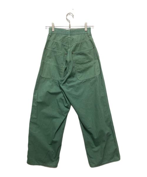 THE SHINZONE（ザ シンゾーン）THE SHINZONE (ザ シンゾーン) コットンダック ハイウエスト ワイドパンツ グリーン サイズ:32の古着・服飾アイテム