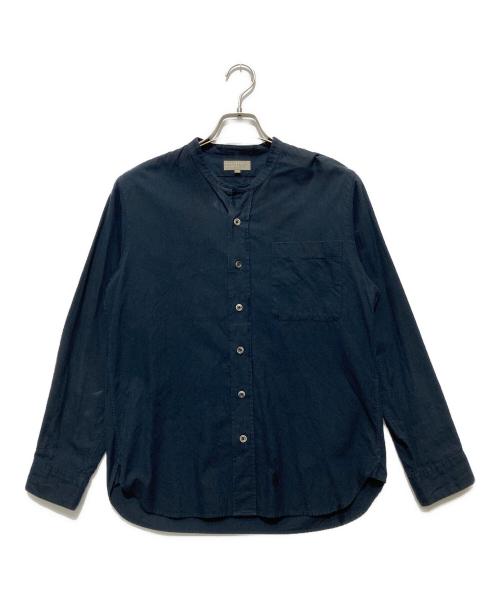MARGARET HOWELL（マーガレットハウエル）MARGARET HOWELL (マーガレットハウエル) コットンバンドカラーシャツ/長袖シャツ ネイビー サイズ:Sの古着・服飾アイテム