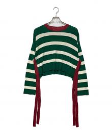 CULLNI（クルニ）の古着「リボンベルトニットプルオーバー」｜グリーン