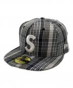 SUPREME×New Eraシュプリーム×ニューエラ）の古着「Supreme Metallic Plaid S Logo New Era Cap」｜グレー