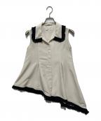 ADEAMアディアム）の古着「アシンメトリーノースリーブワンピース」｜アイボリー